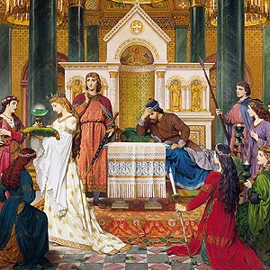 Image: "Parsifal avec Amfortas dans le Château du Graal", peinture murale