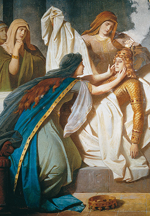 Imagen: Pintura mural "Lamento de Gudrun junto al cadáver de Sigurd"