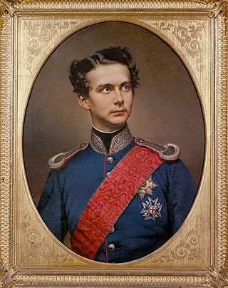 Picture: King Ludwig II, painting by W. Tauber, 1864