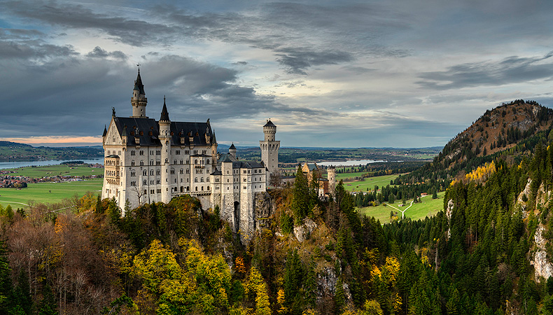 Bild: Schloss Neuschwanstein, Ansicht von der Marienbrücke